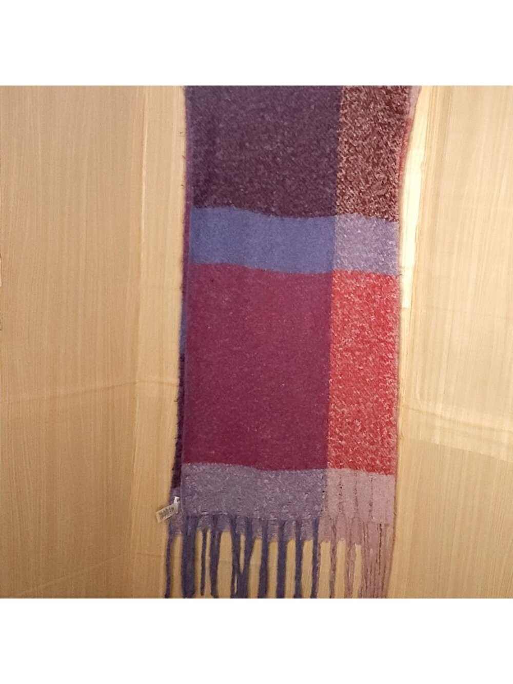 Maurices Womens Purple Pink Plaid Textured Oversized Scarf